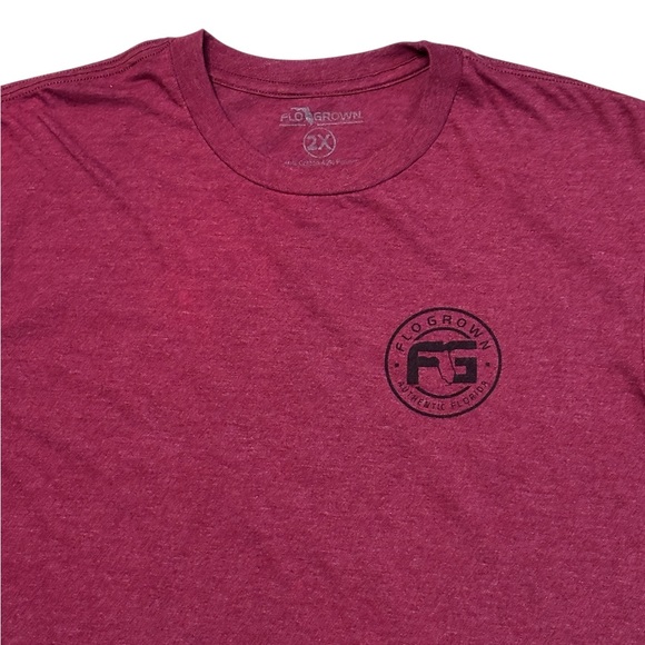 FLOGROWN Maroon Crew Neck Shirt USA Mud Truck Design - Picture 3 of 7